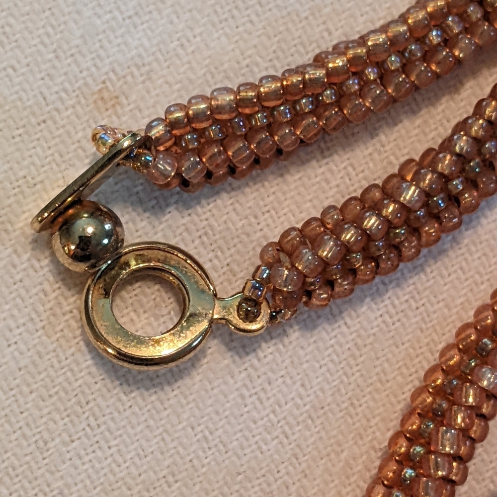 40's beaded cross clover chocker necklace - Picture 3 of 3